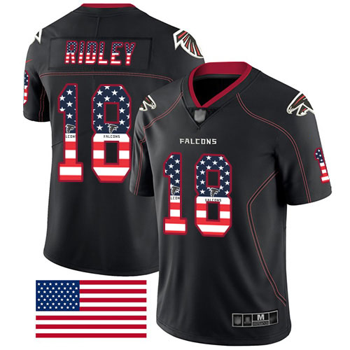 Atlanta Falcons Limited Black Men Calvin Ridley Jersey NFL Football #18 Rush USA Flag->atlanta falcons->NFL Jersey